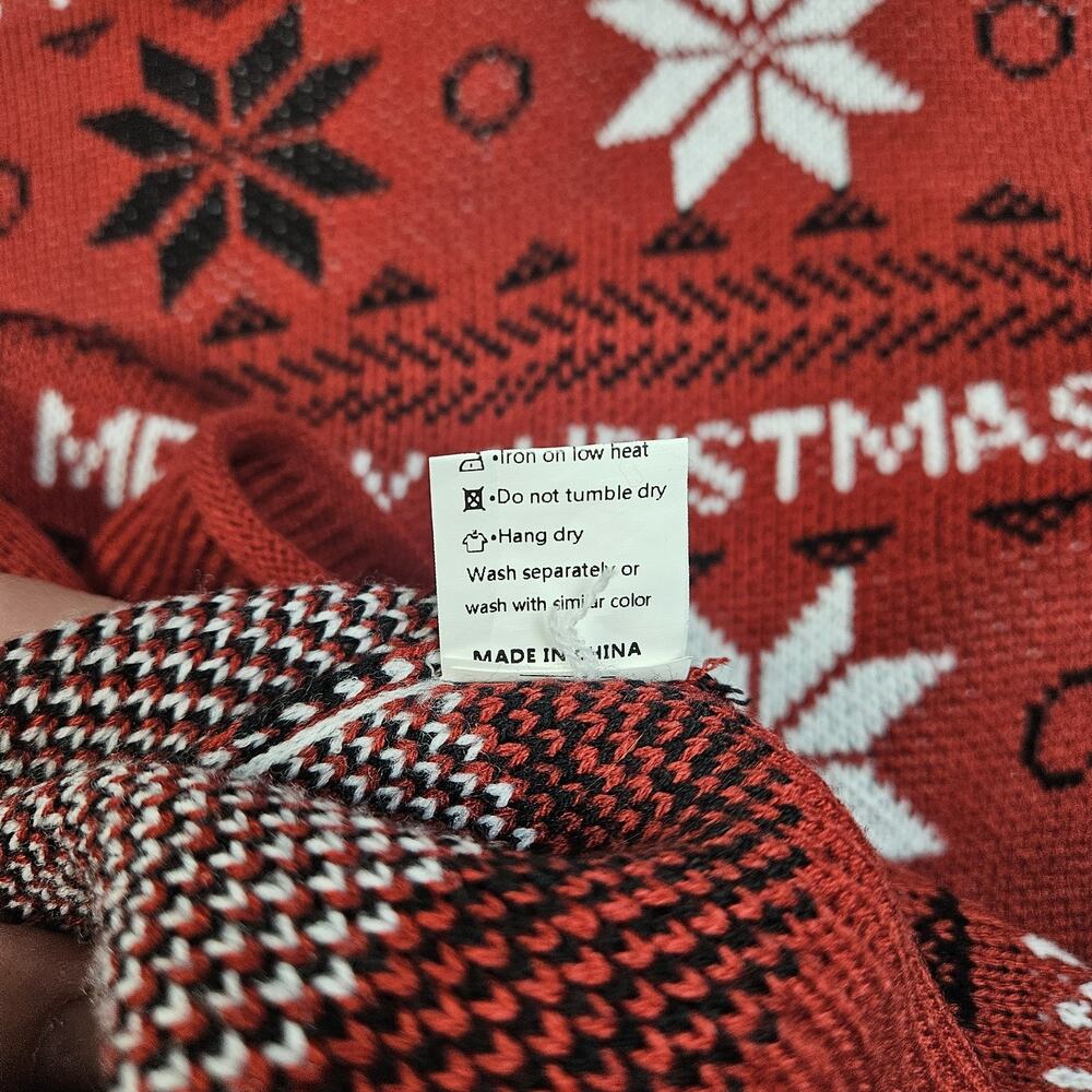 Merry Christmas Red Fair Isle Knit Sweater Holiday Festive Pullover Jumper Small - Picture 5 of 6